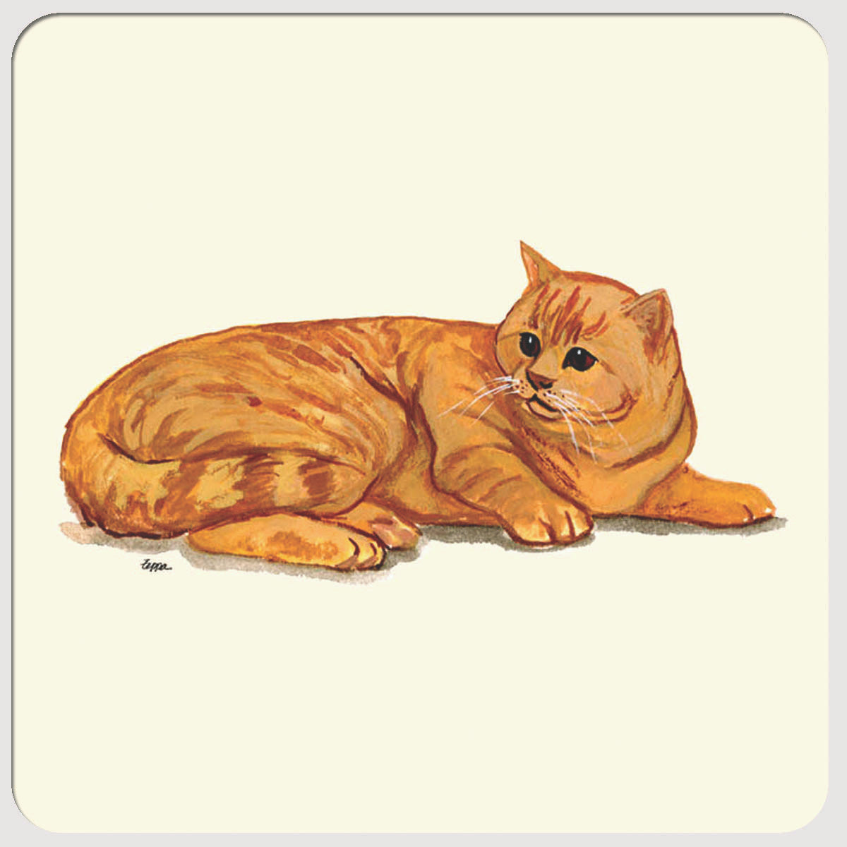 Orange Tabby Cat Beverage Coasters