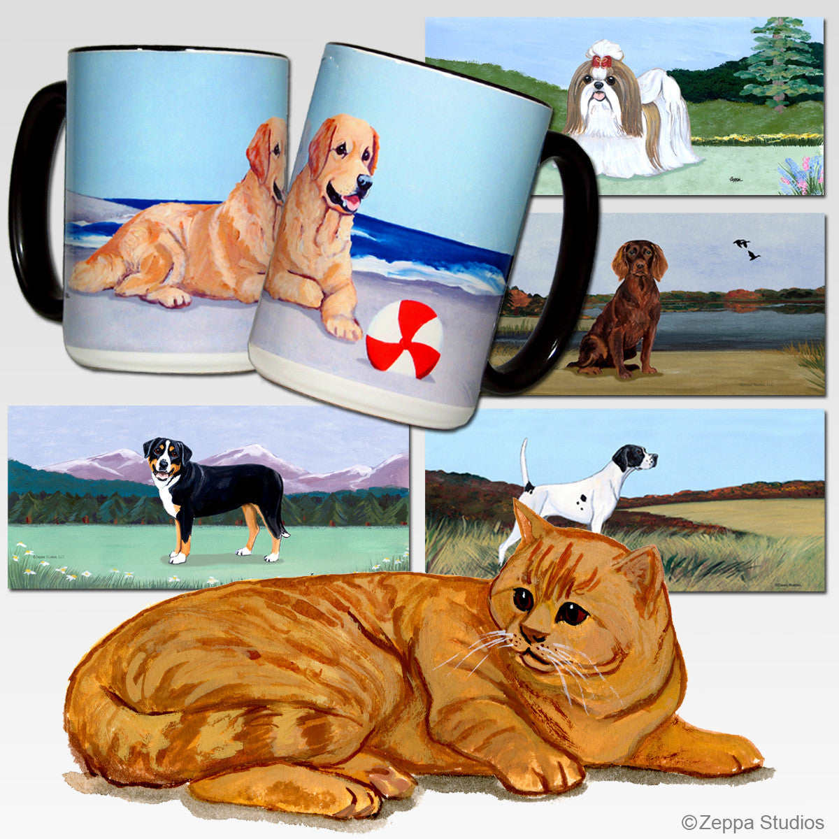 Orange Tabby Cat Scenic Mug