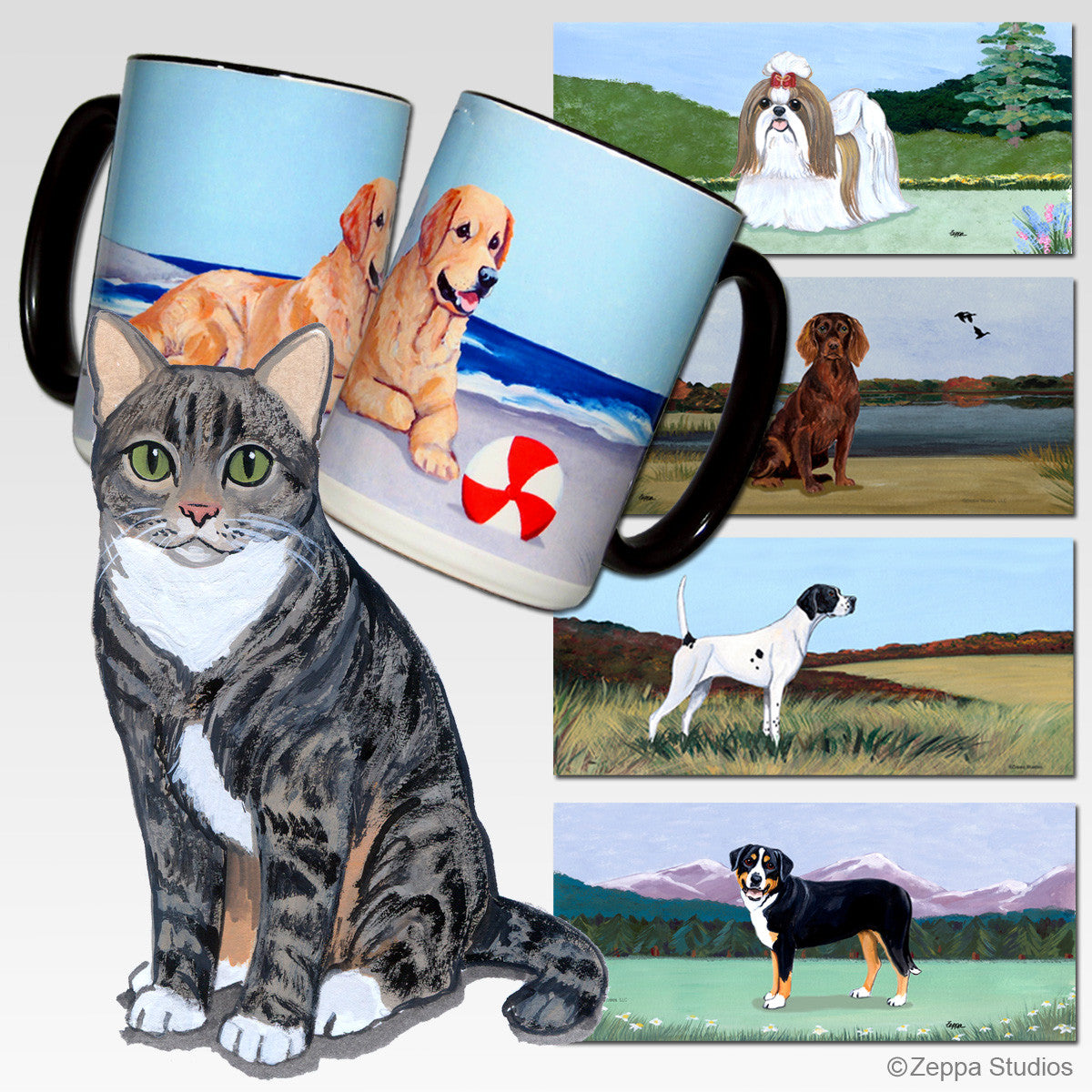 Tabby Cat Scenic Mug
