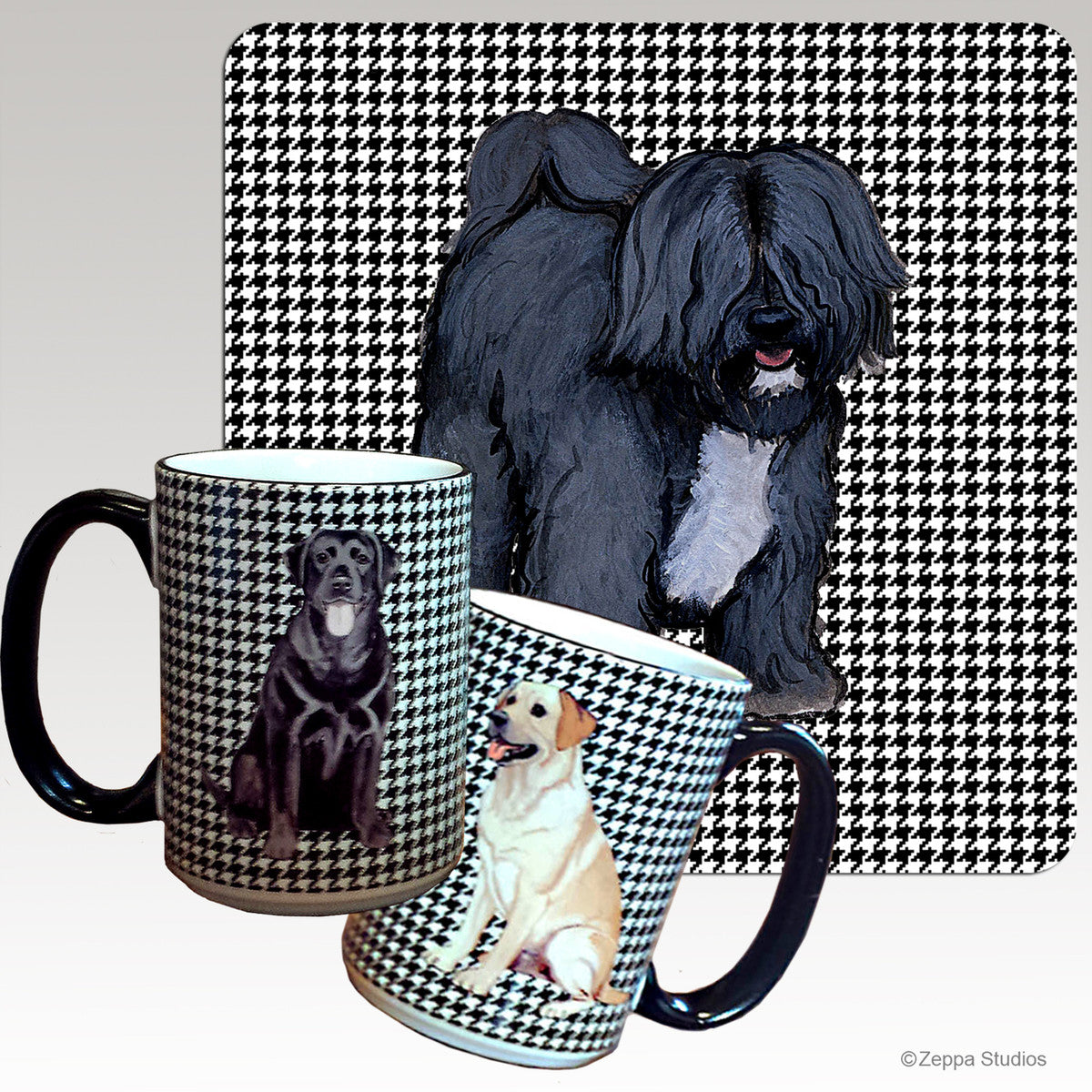 Tibetan Terrier Houndzstooth Mug - Rectangle