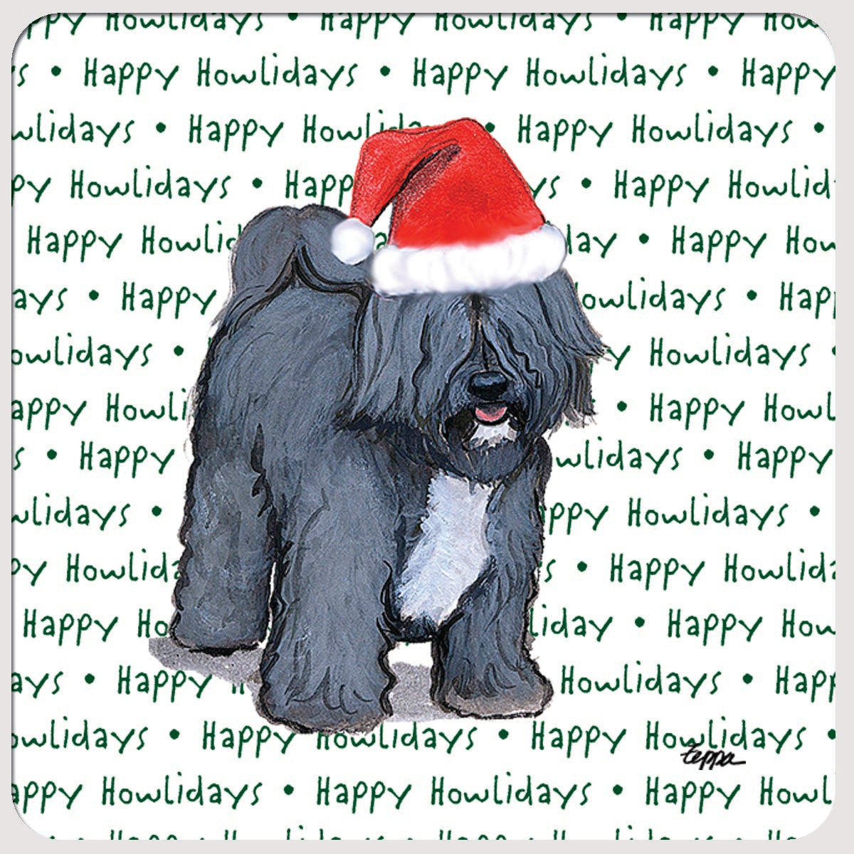 Tibetan Terrier Christmas Coasters