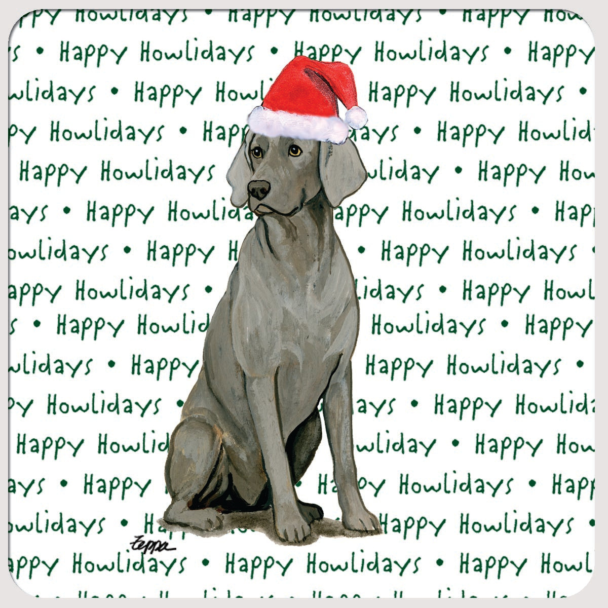 Weimaraner Christmas Coasters
