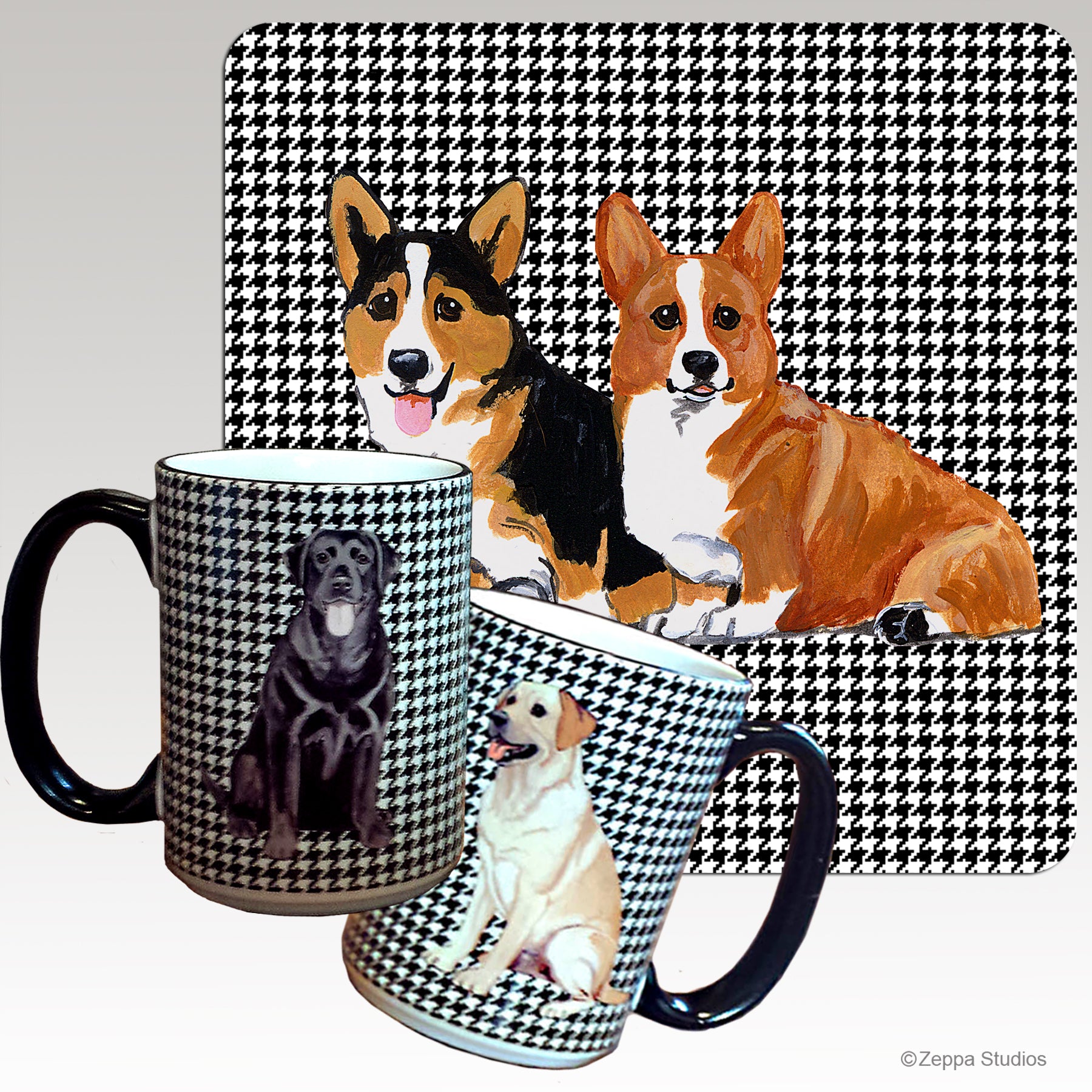Pembroke Welsh Corgi Houndzstooth Mug