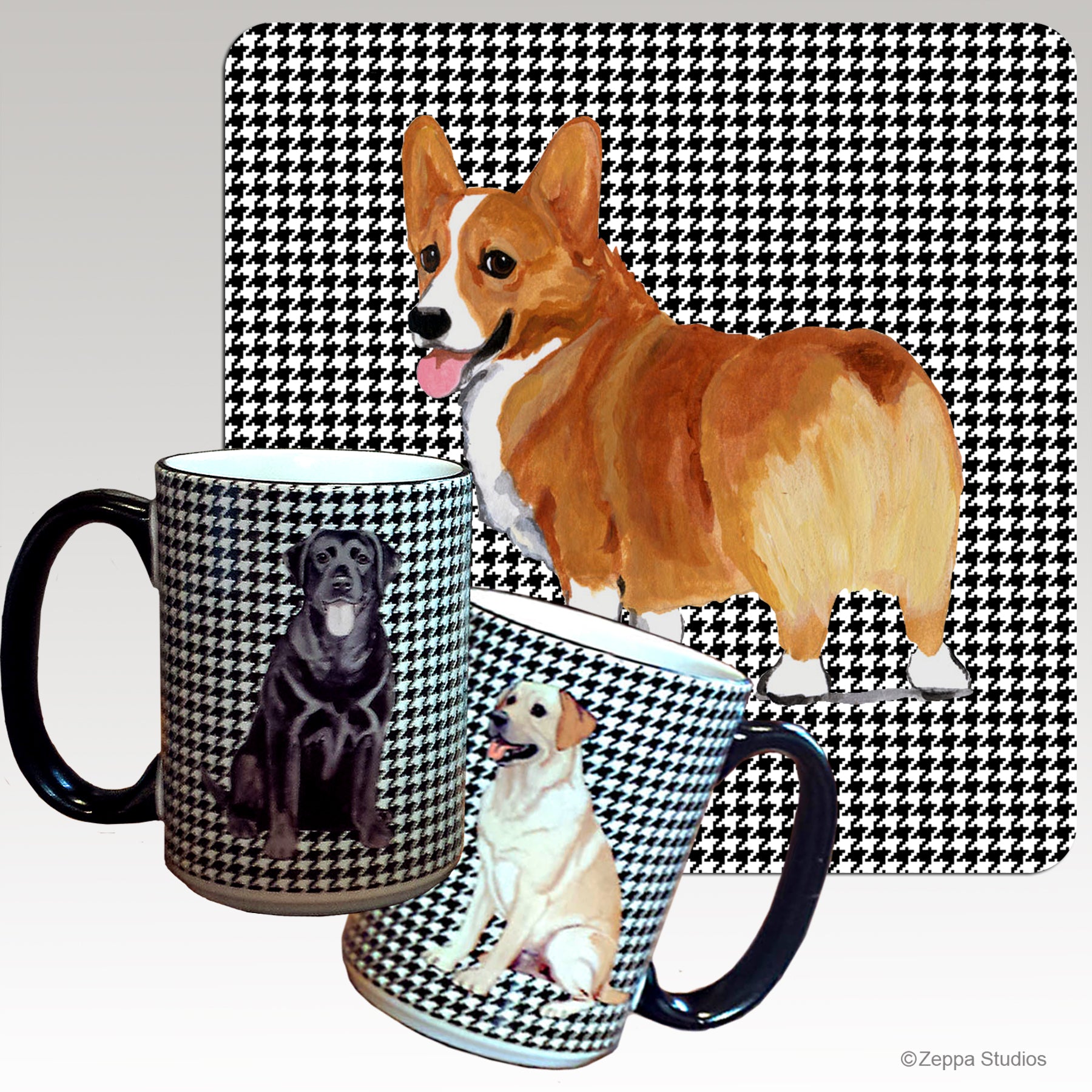 Pembroke Welsh Corgi Houndzstooth Mug