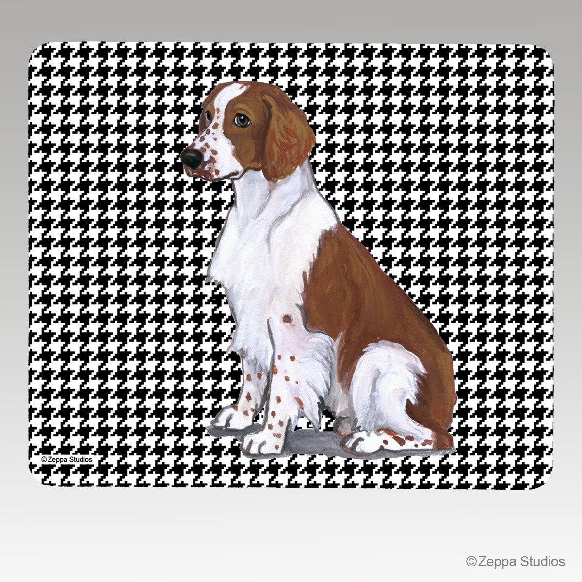 Welsh Springer Houndstooth Mouse Pad