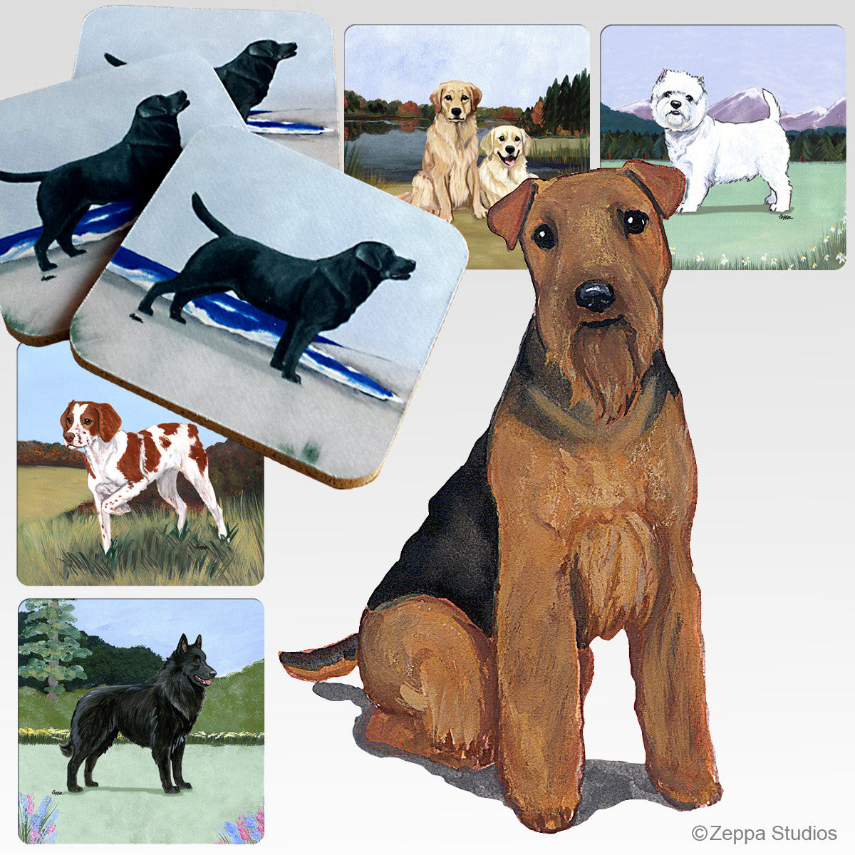 Welsh Terrier Scenic Coasters