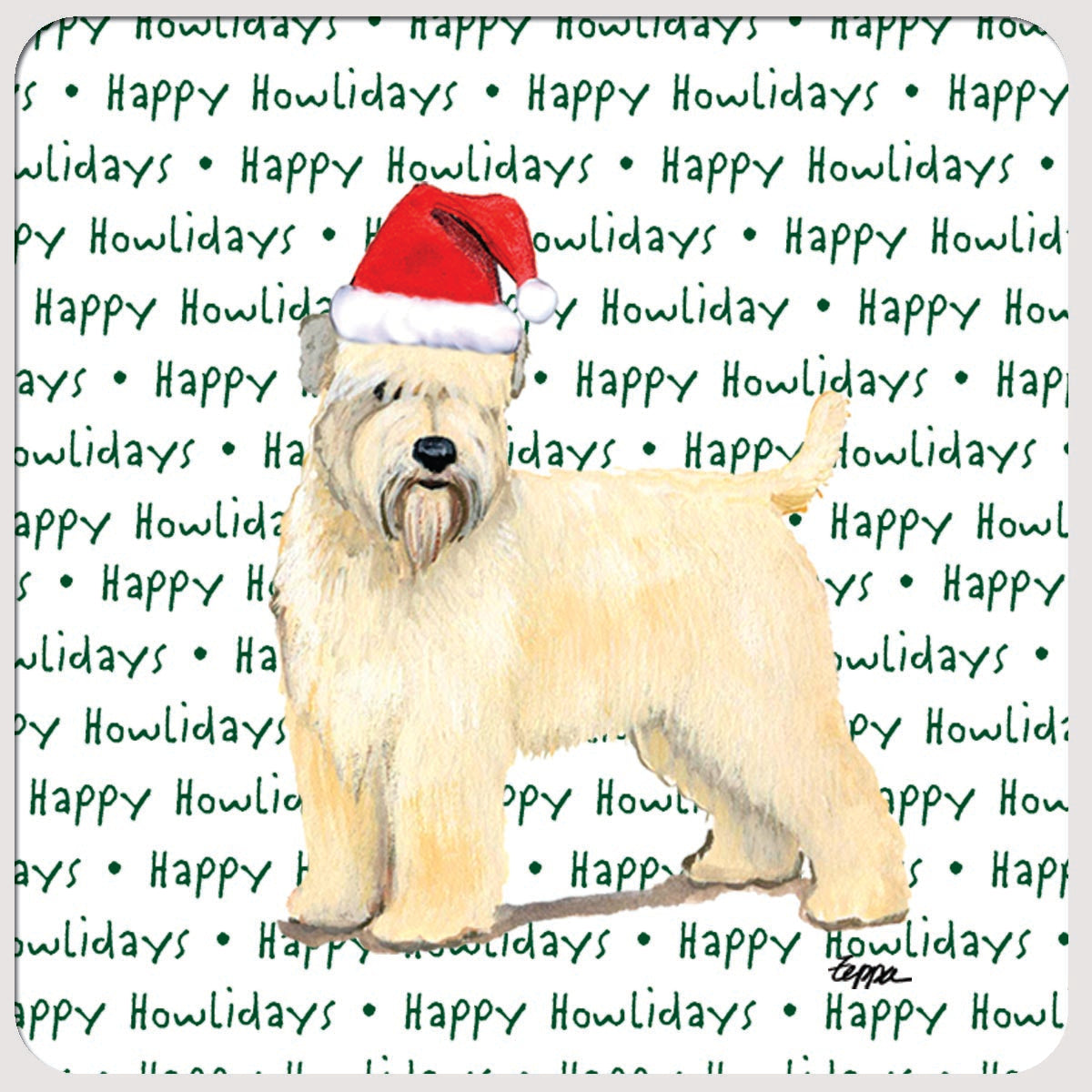 Wheaten Terrier Christmas Coasters