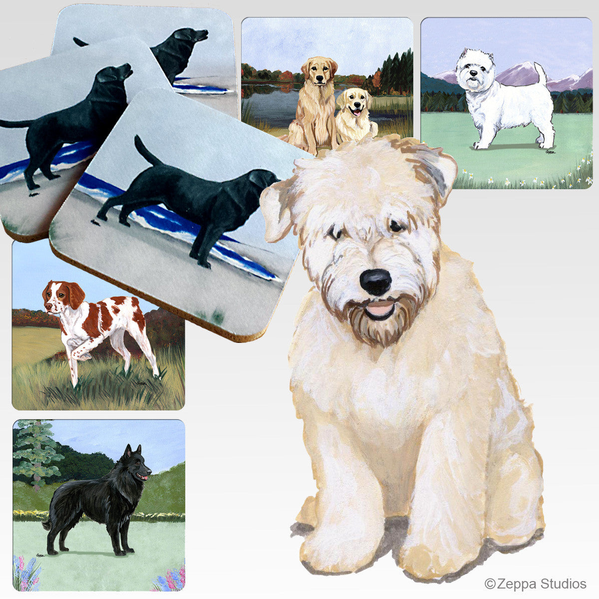 Wheaten Terrier Puppy Scenic Coasters