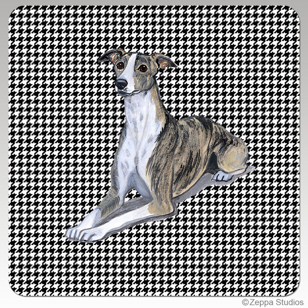 Whippet Houndzstooth Coasters - Rectangle