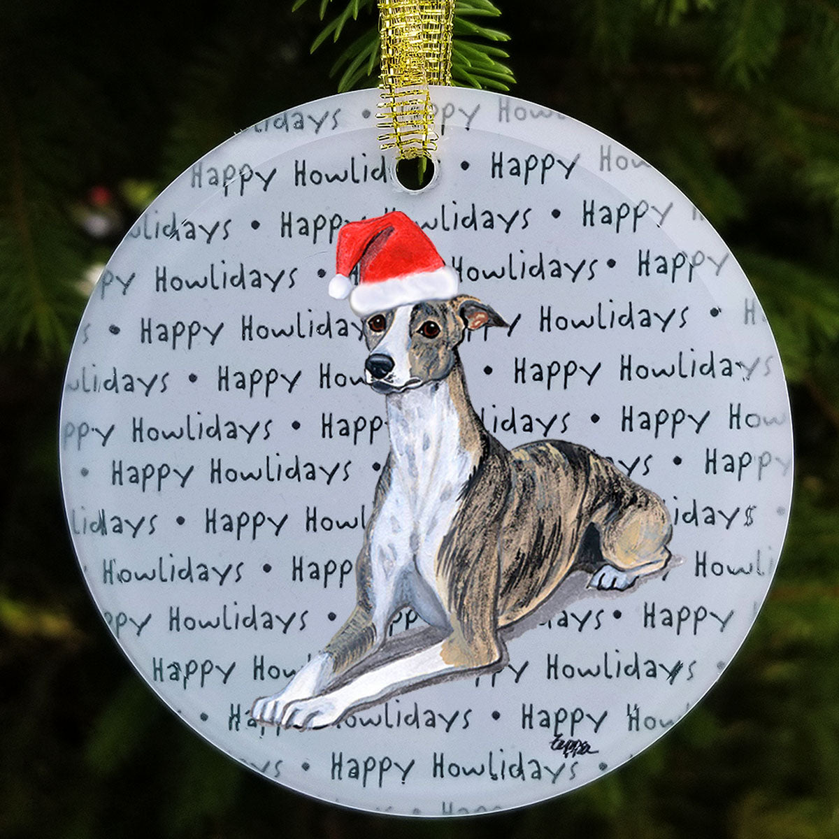 Whippet Christmas Ornaments