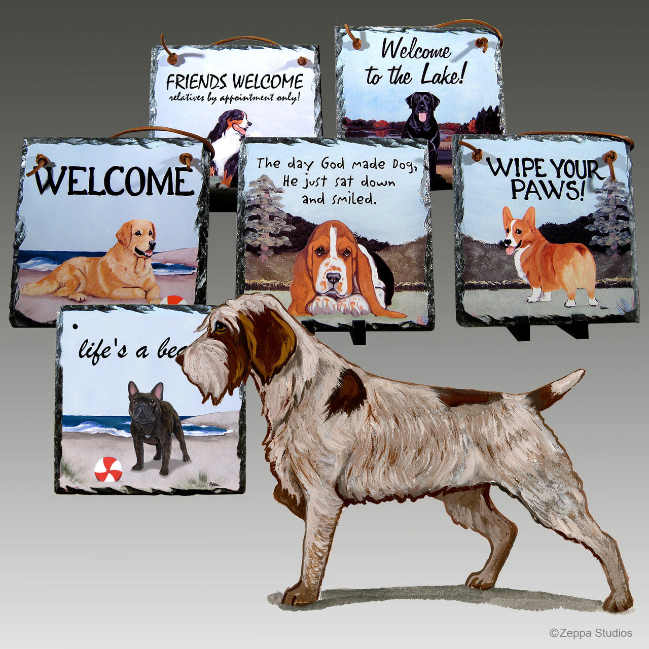 Wirehaired Pointing Griffon Slate Signs