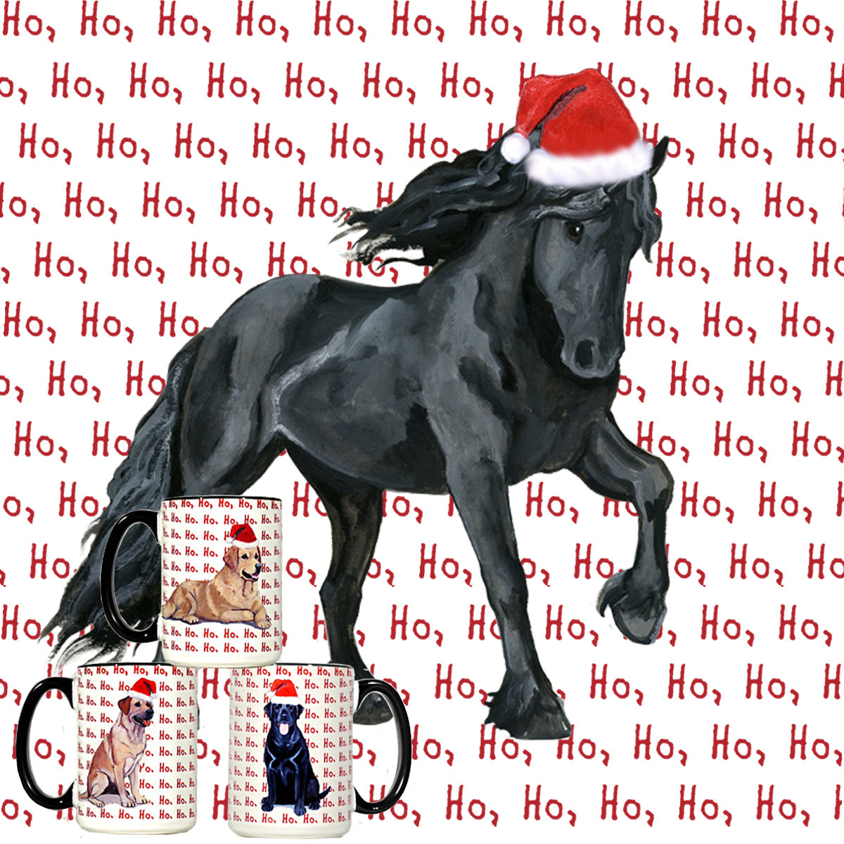 Friesian Horse Christmas Mug