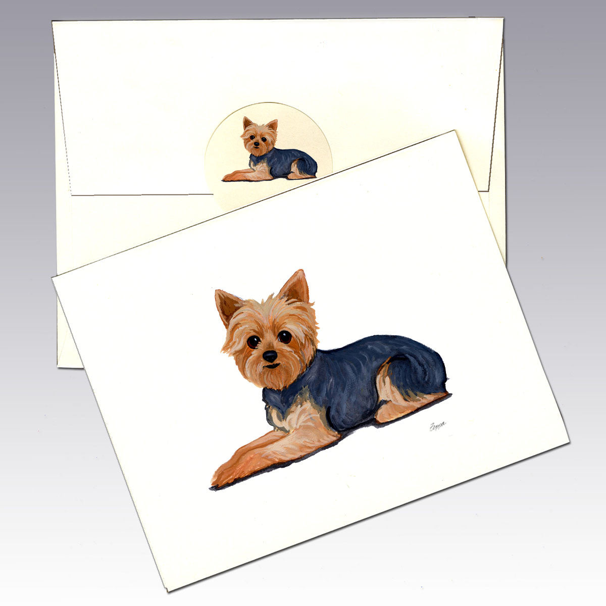Yorkshire Terrier Puppy Clip Note Cards
