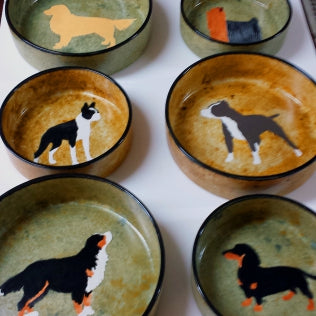Hand Painted Ceramic Dog Bowls
