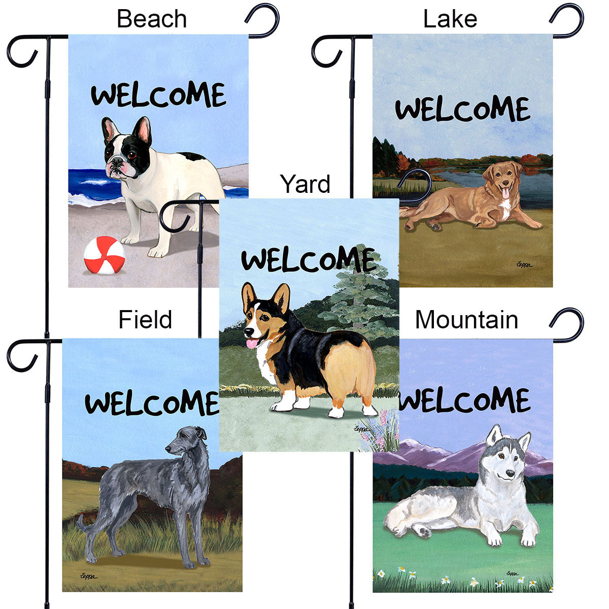 Parson Russell Terrier Scenic Garden Flag