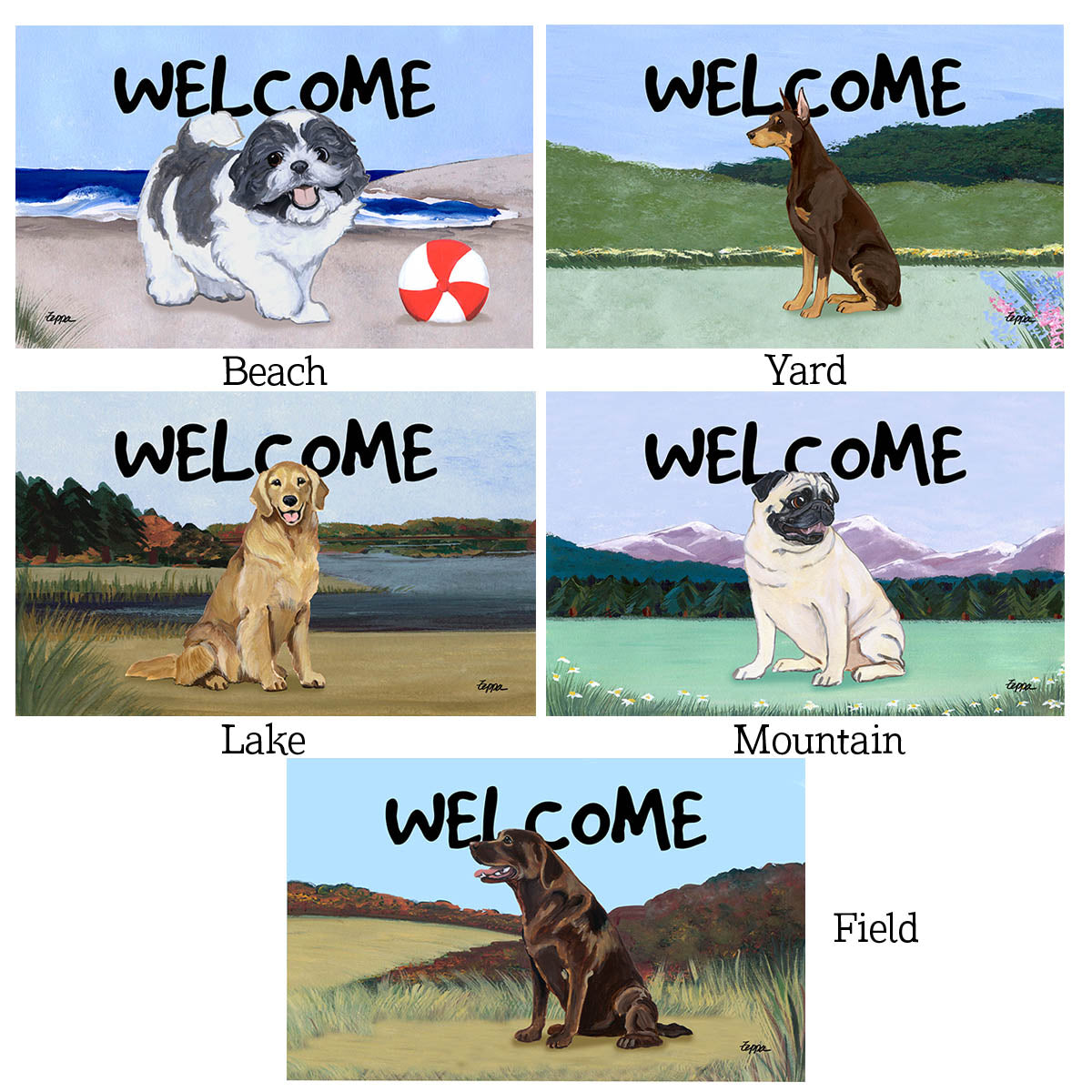 Parson Russell Terrier Scenic Welcome Mat