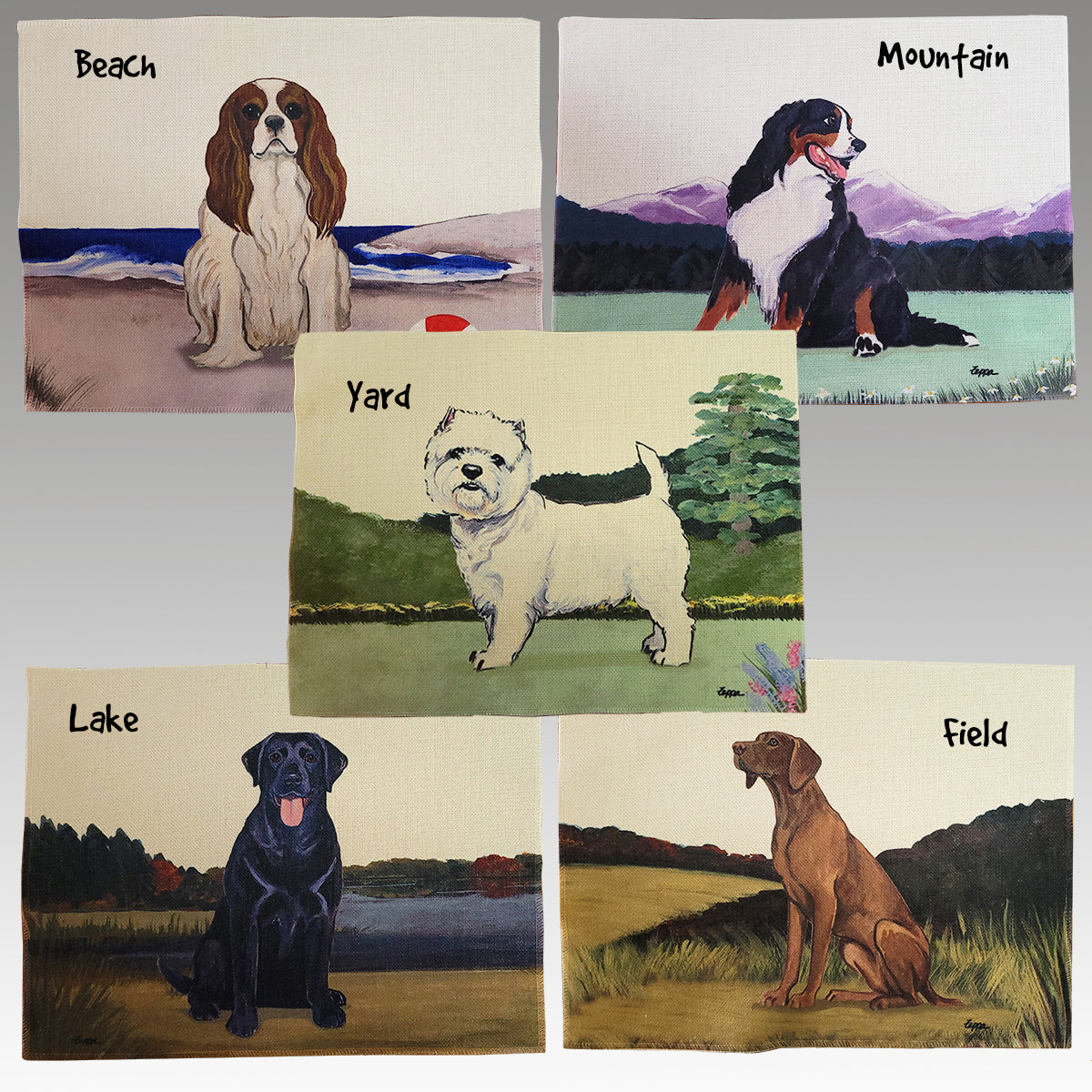 Bernedoodle Scenic Placemats