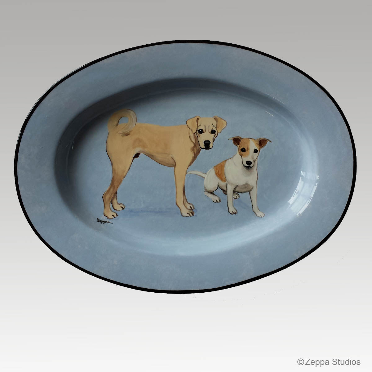 Hand Painted Pet Portrait Oval Platters