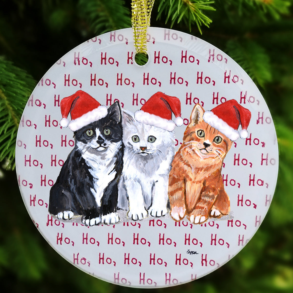 3 Kittens Christmas Ornaments