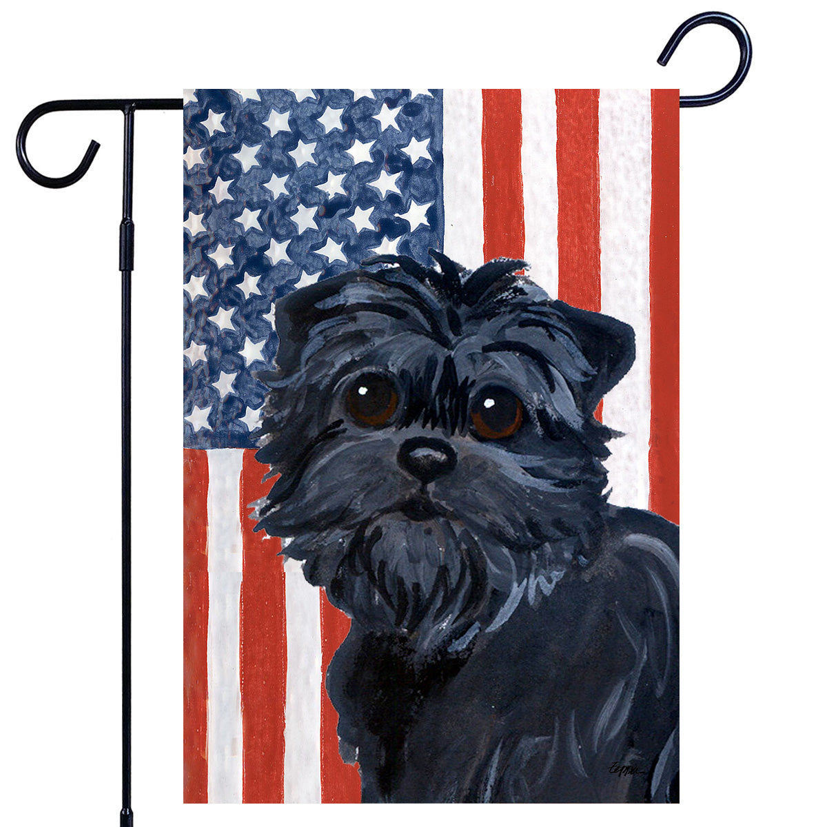 Affenpinscher Americana Garden Flag