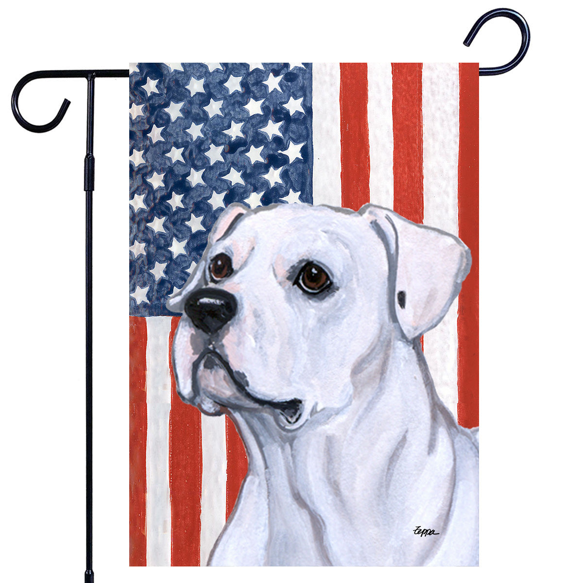 American Bulldog Americana Garden Flag