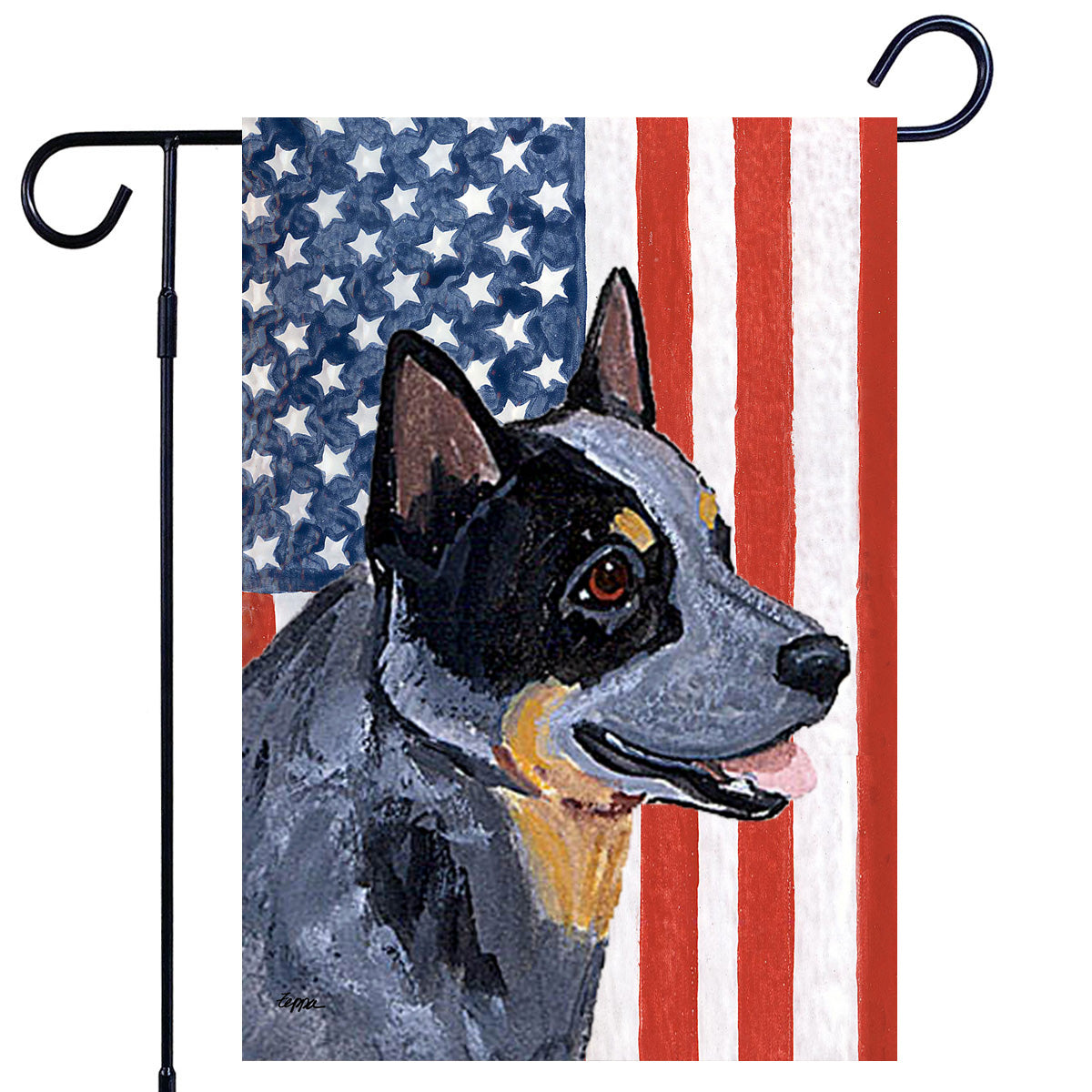 Australian Cattle Dog Americana Garden Flag