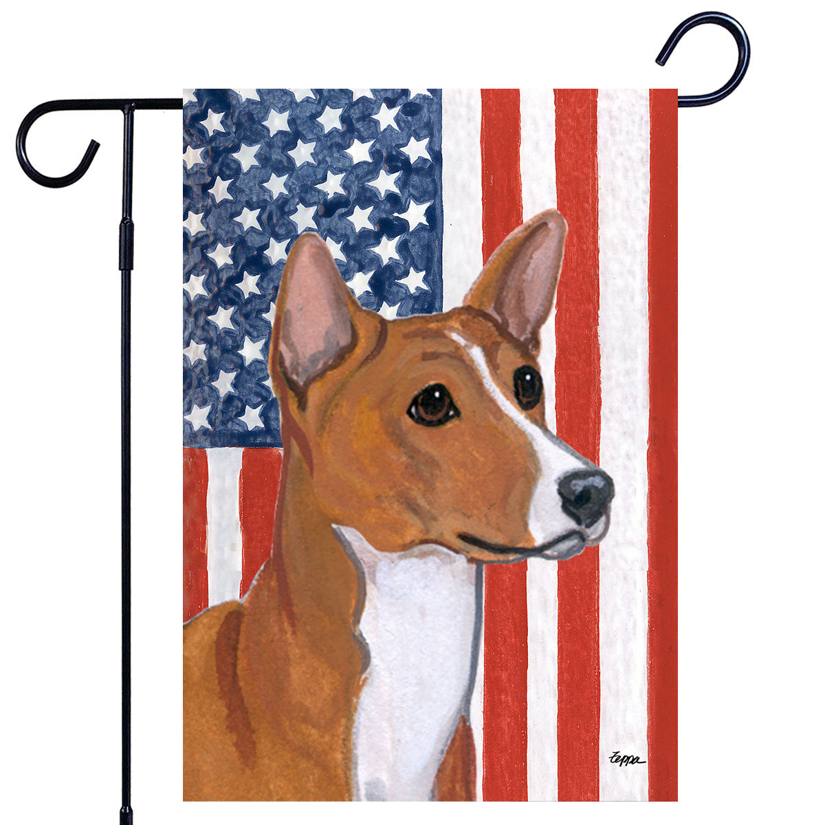 Basenji Americana Garden Flag