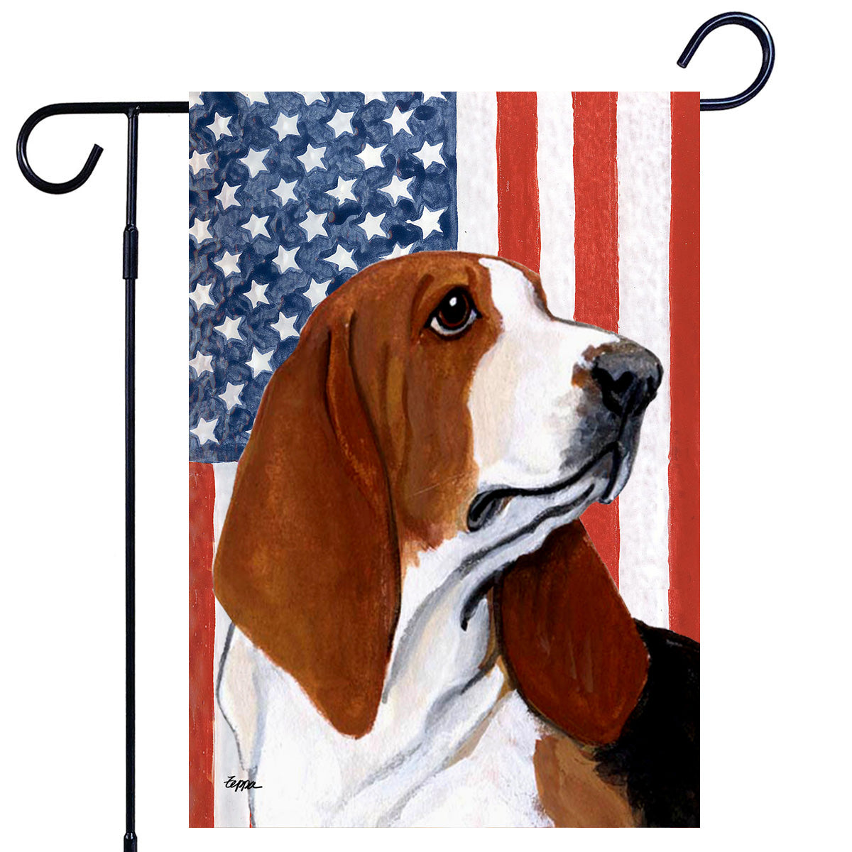 Basset Hound Americana Garden Flag