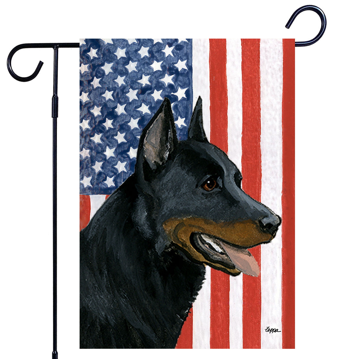 Beauceron Americana Garden Flag