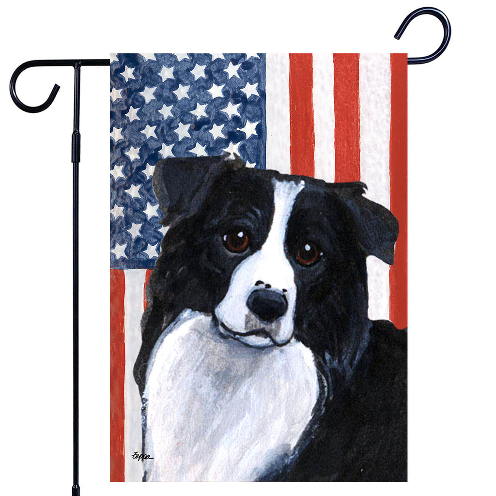 Border Collie Americana Garden Flag – Zeppa Studios
