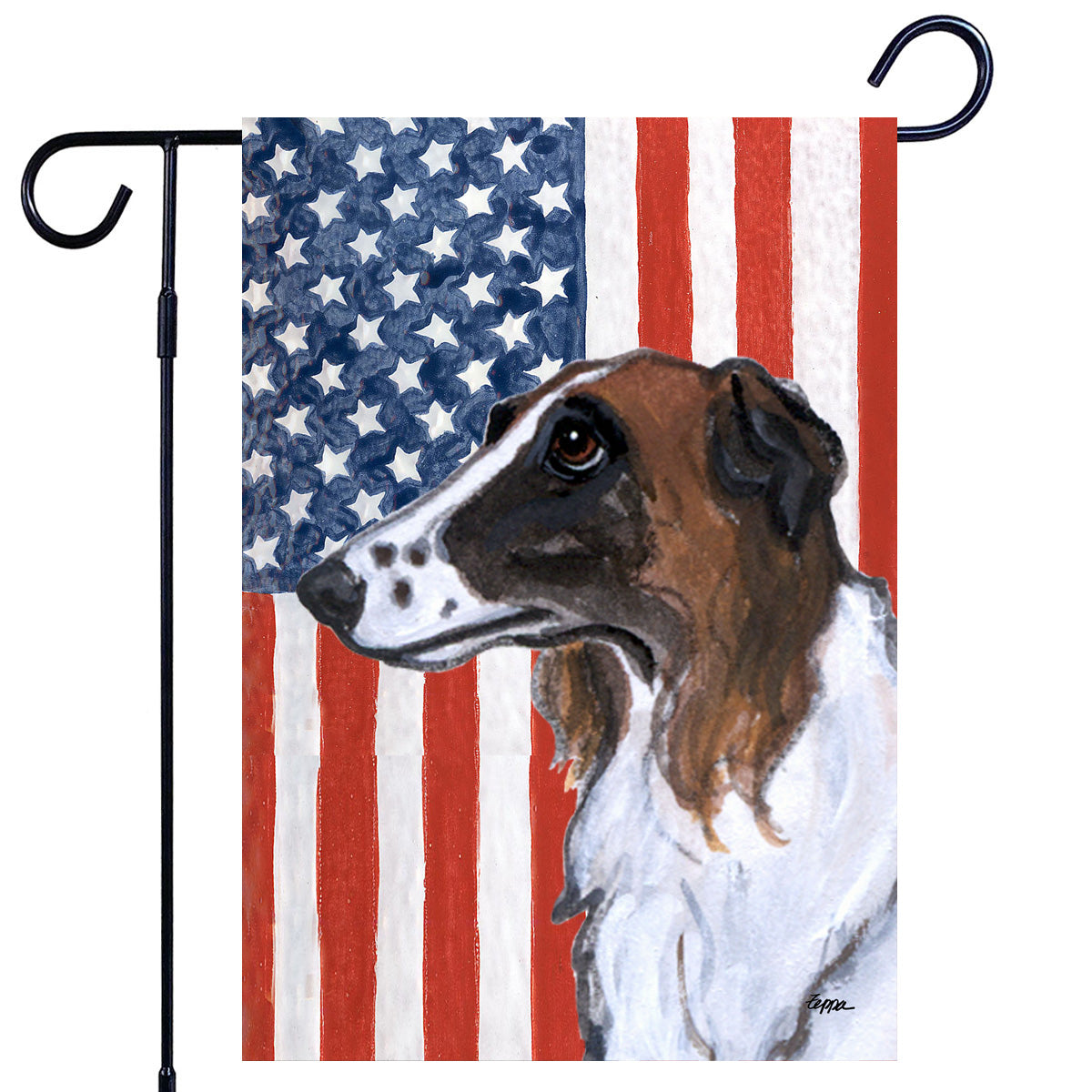 Borzoi Americana Garden Flag