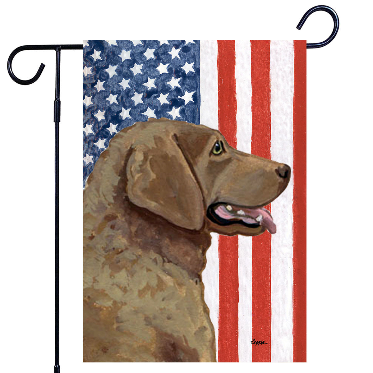 Chesapeake Bay Retriever Americana Garden Flag