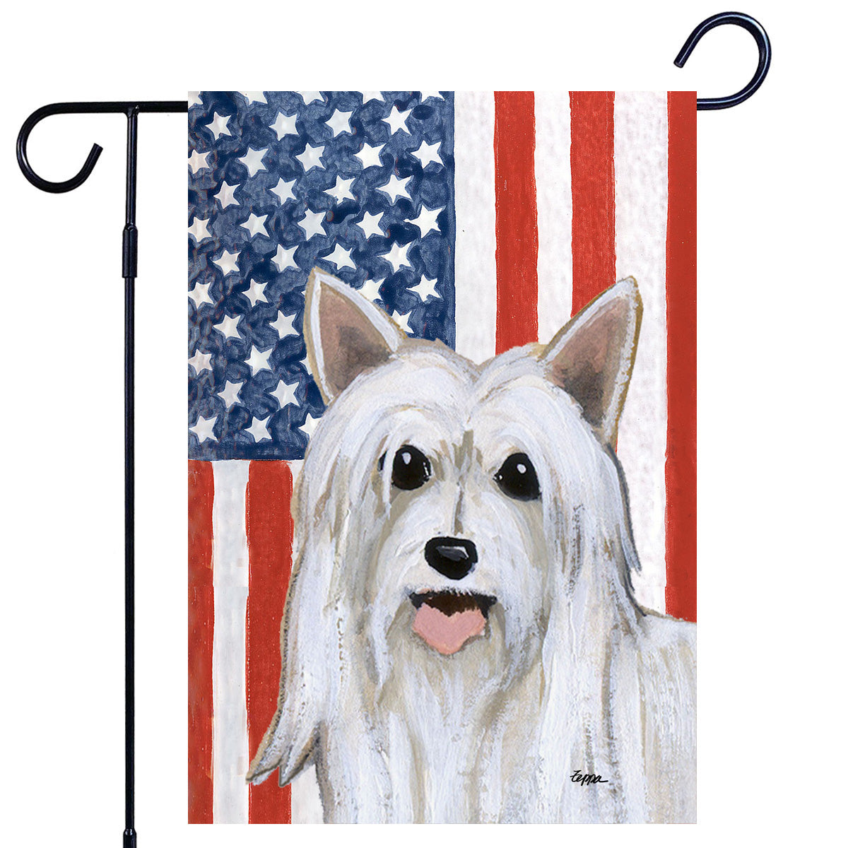 Chinese Crested Powderpuff Americana Garden Flag