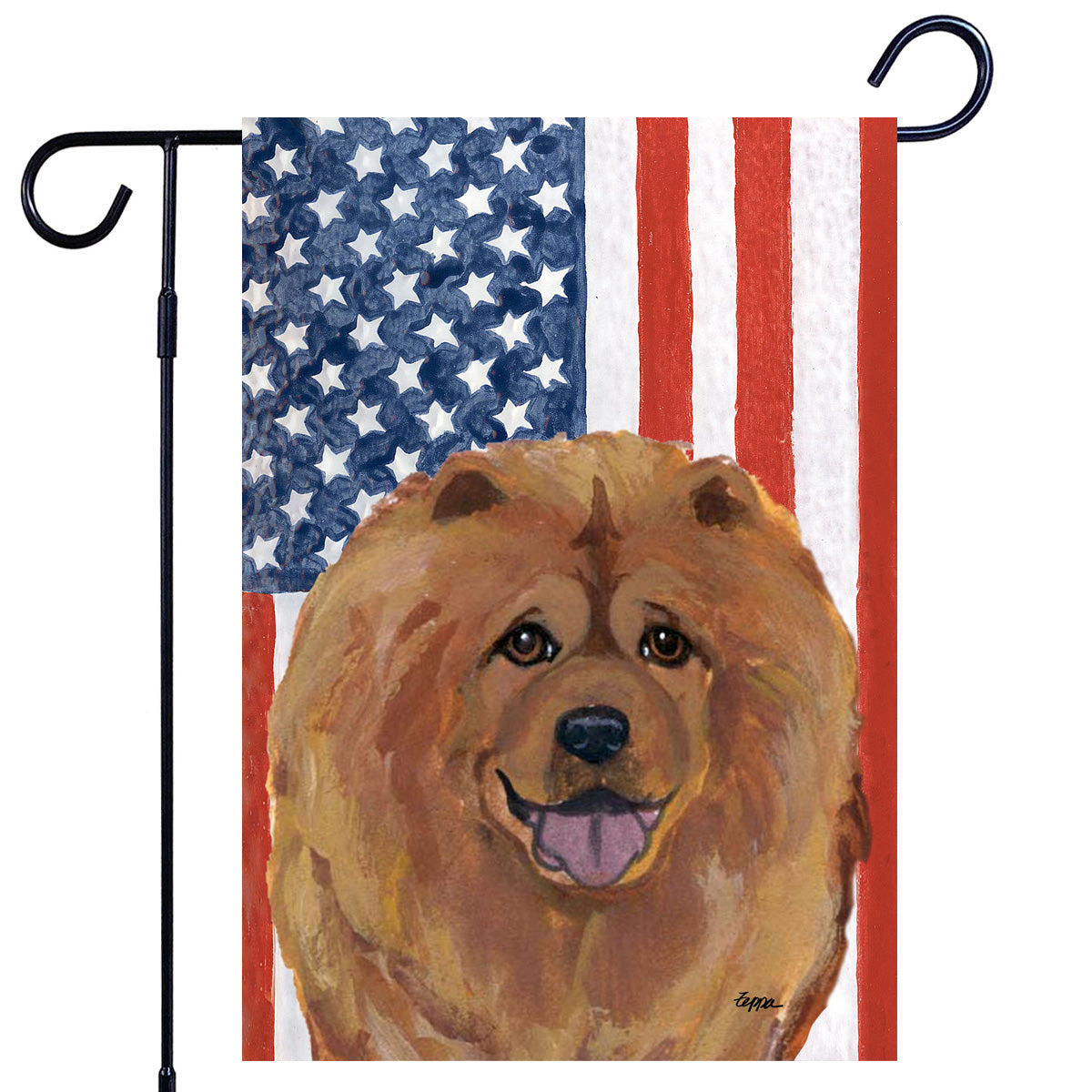 Chow Chow Americana Garden Flag