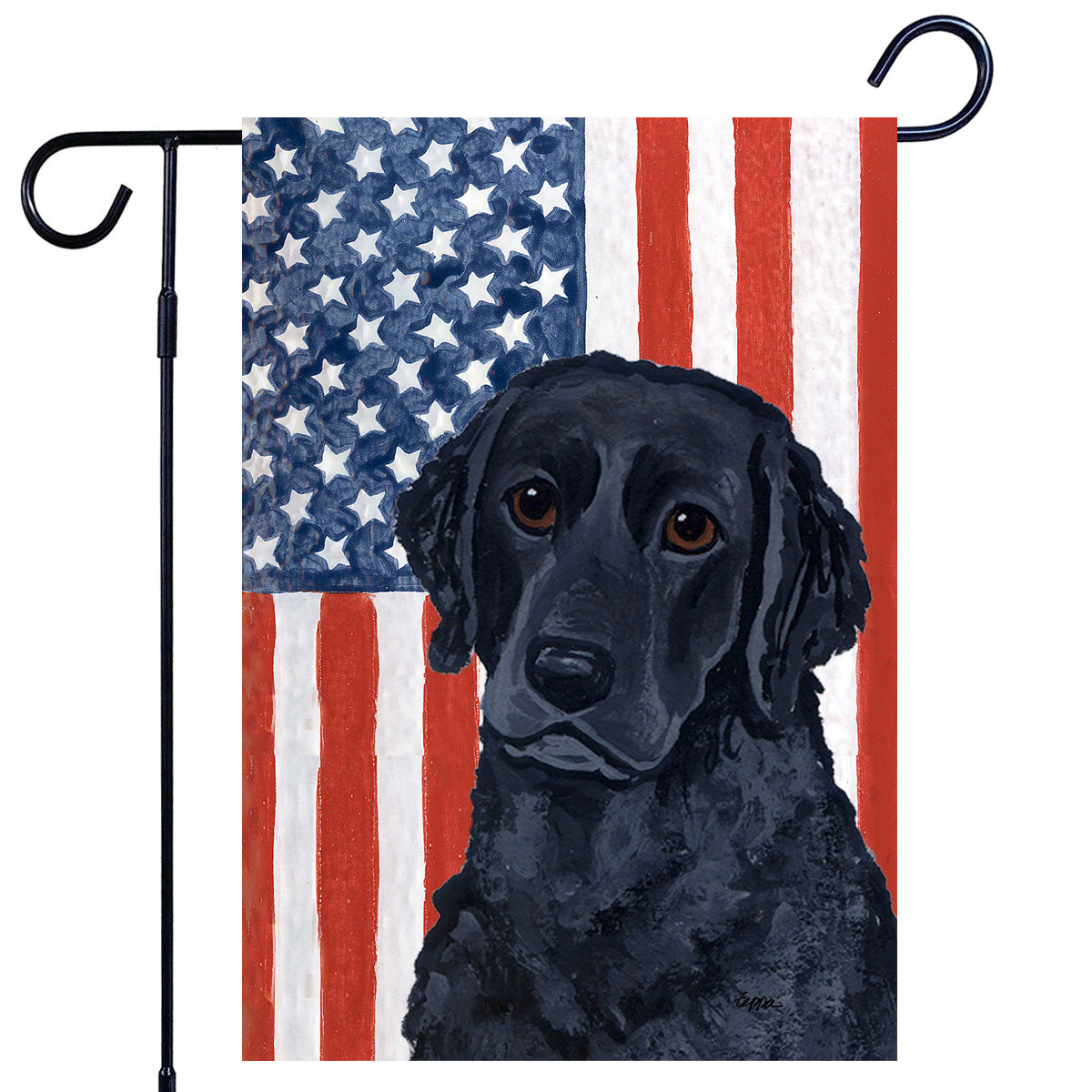 Curly Coated Retriever Americana Garden Flag