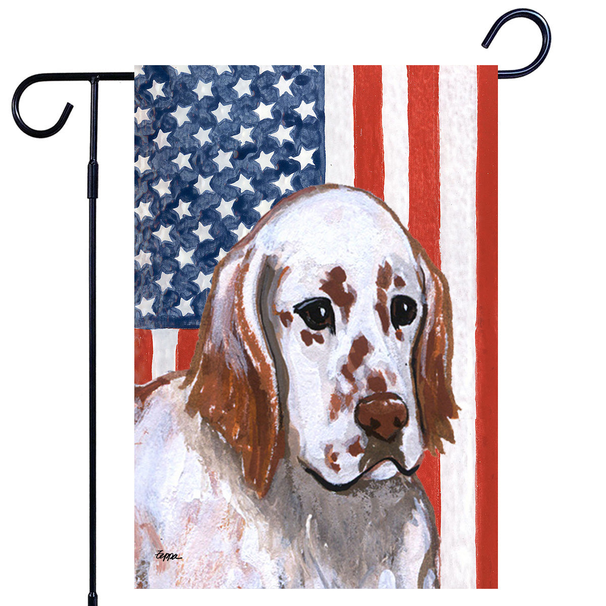 Red English Setter Americana Garden Flag