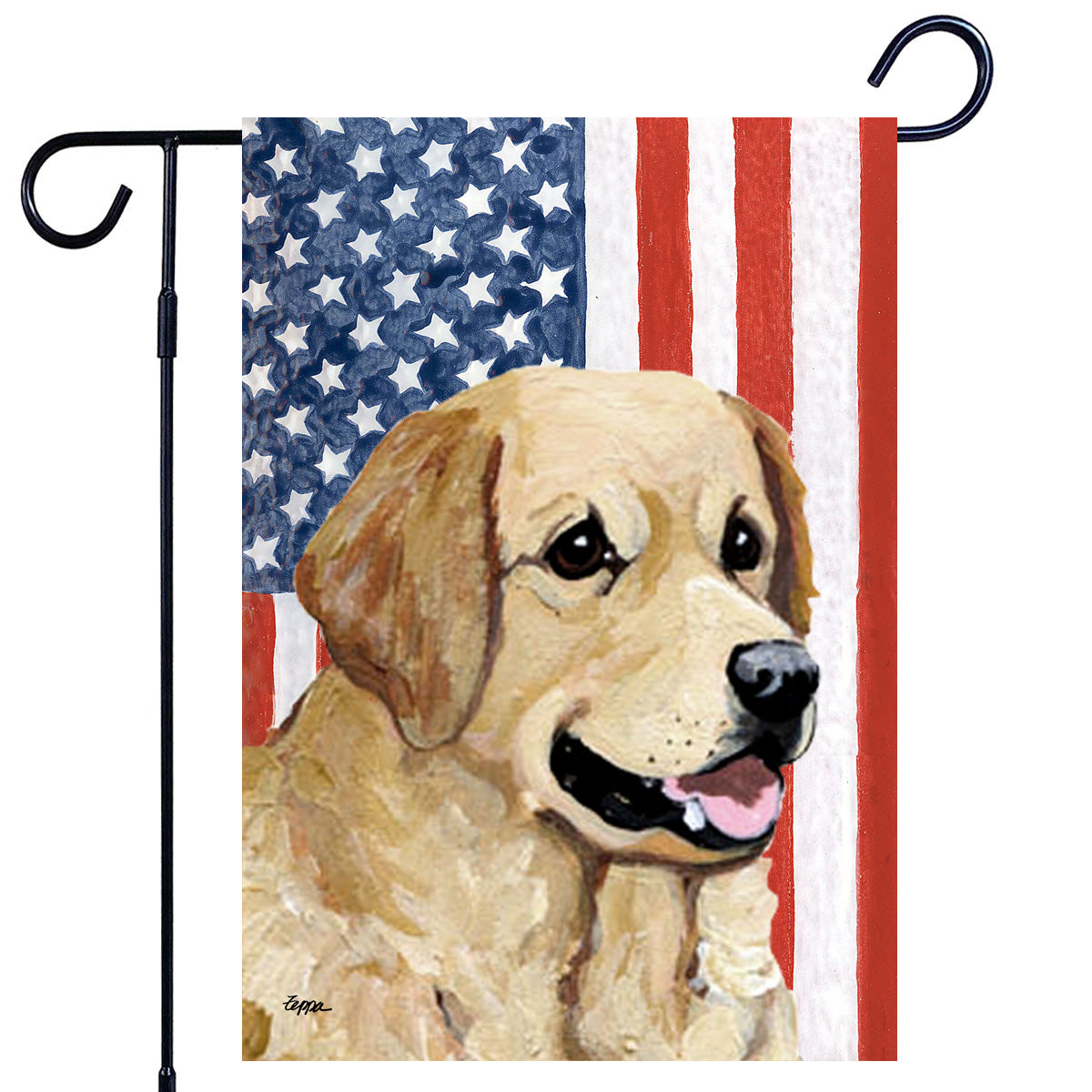 Golden Retriever Americana Garden Flag