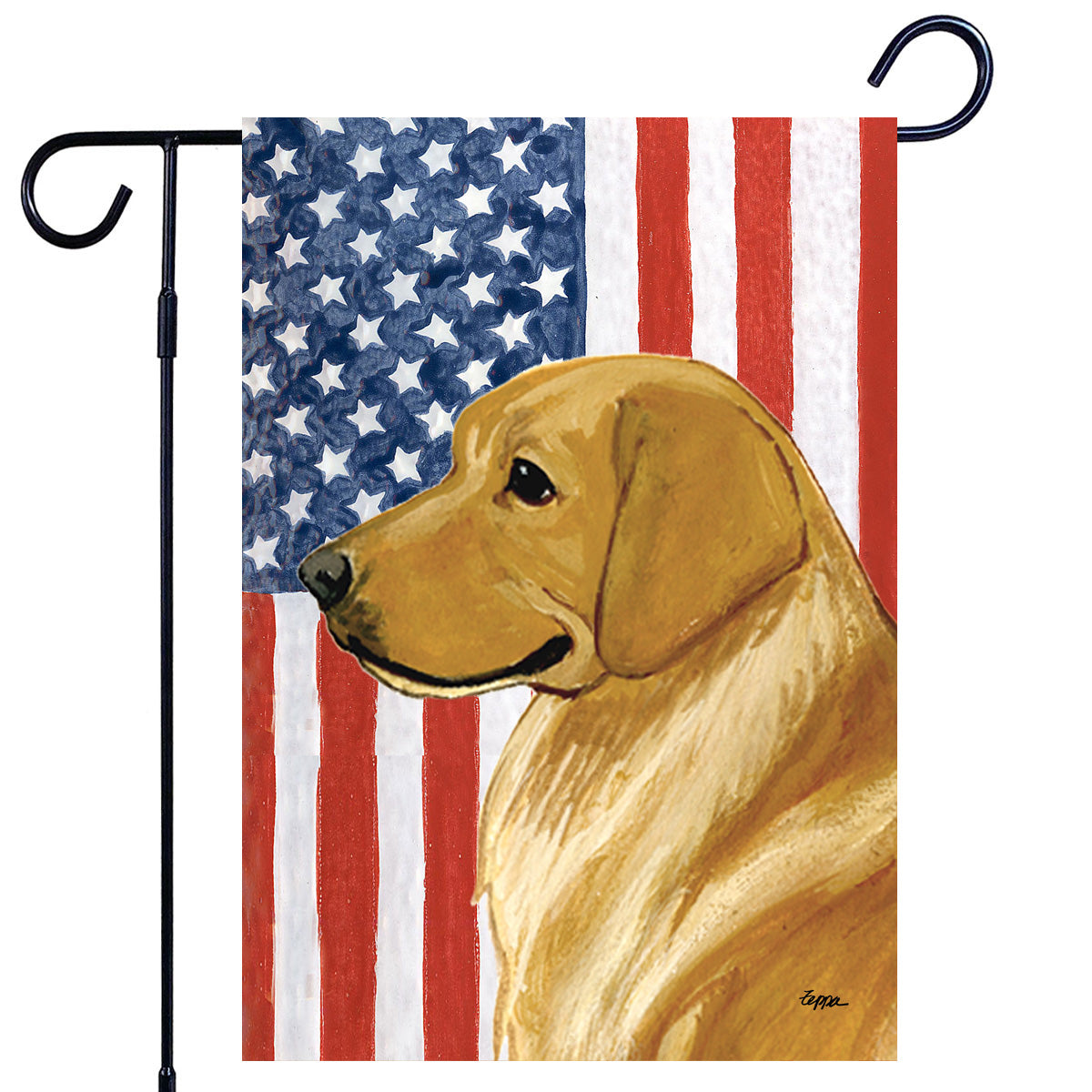 Golden Retriever Standing Americana Garden Flag