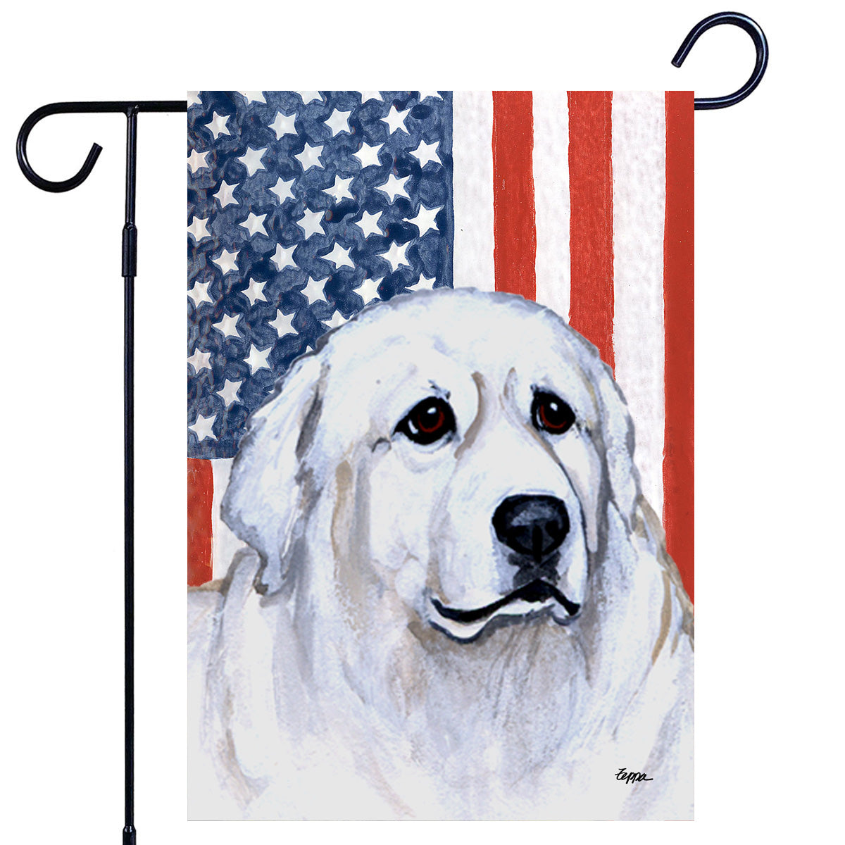 Great Pyrenees Americana Garden Flag