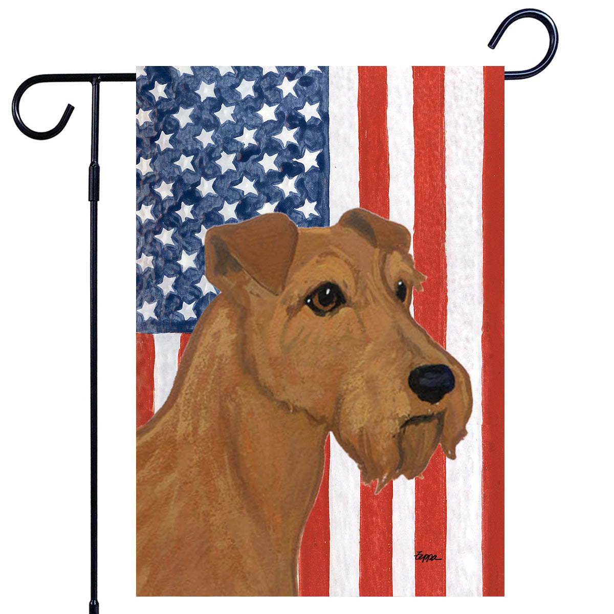 Irish Terrier Americana Garden Flag
