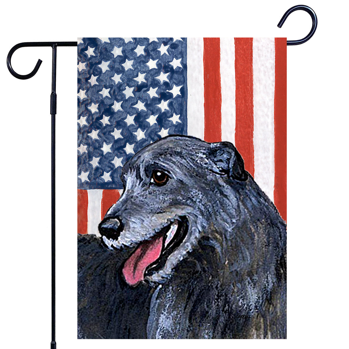 Irish Wolfhound Americana Garden Flag