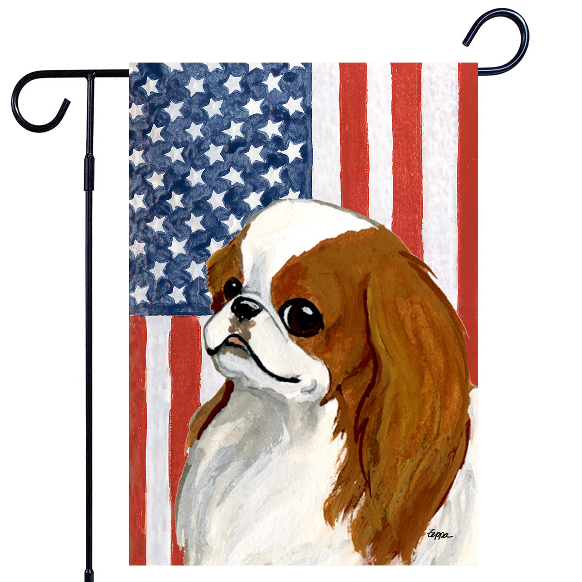 Red Japanese Chin Americana Garden Flag