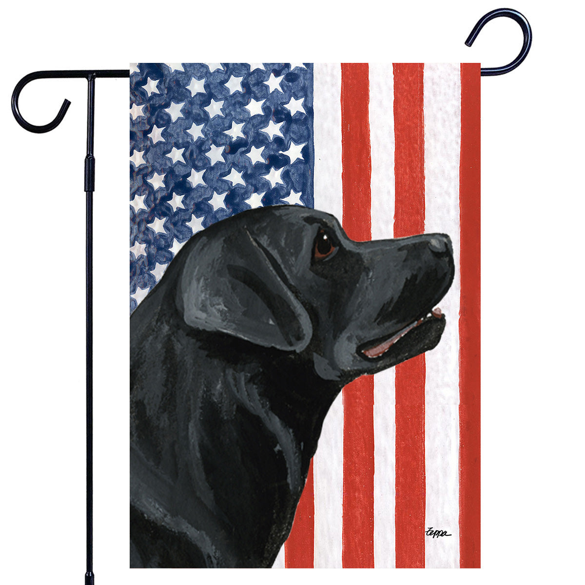 Black Labrador Retriever S Americana Garden Flag
