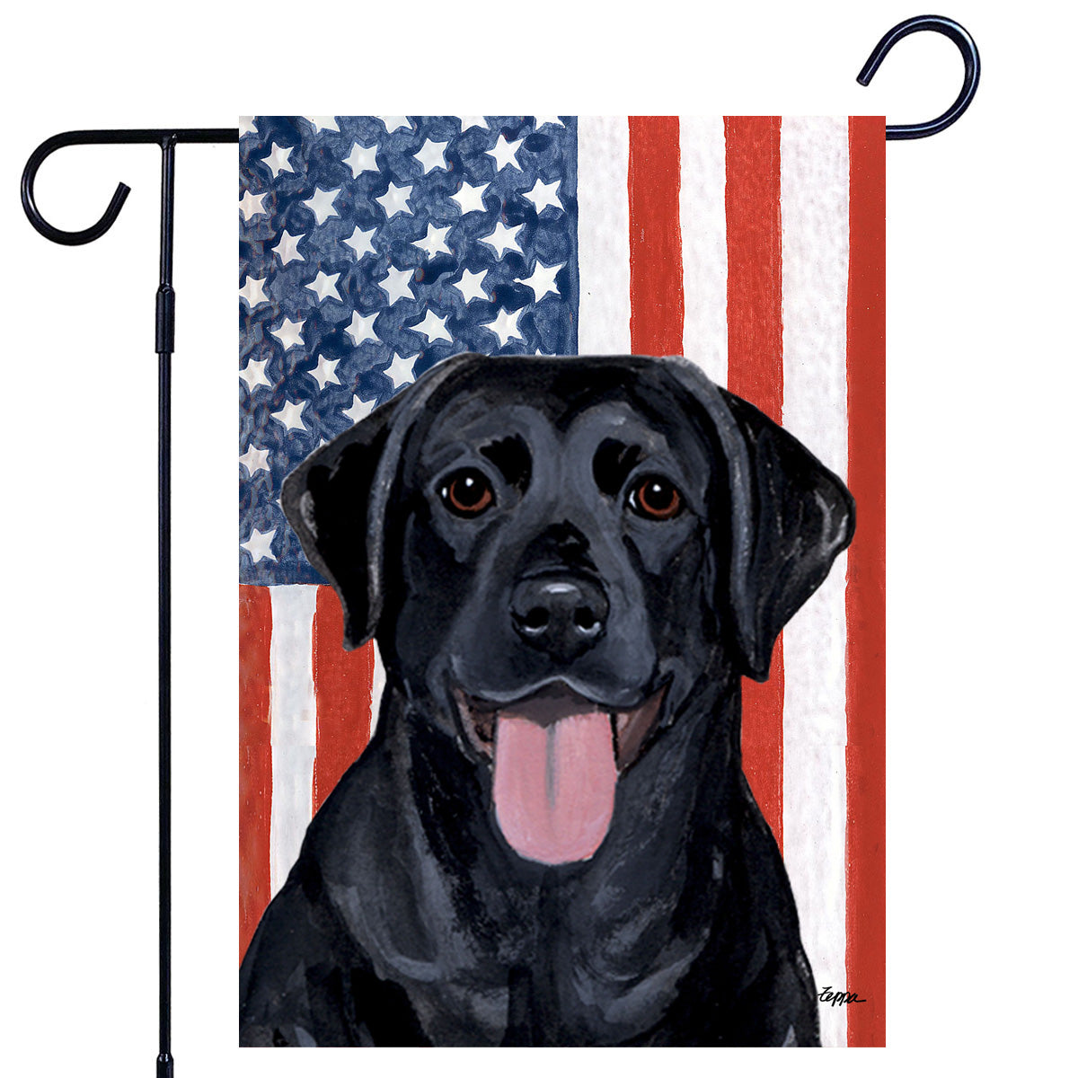Black Labrador Retriever Americana Garden Flag