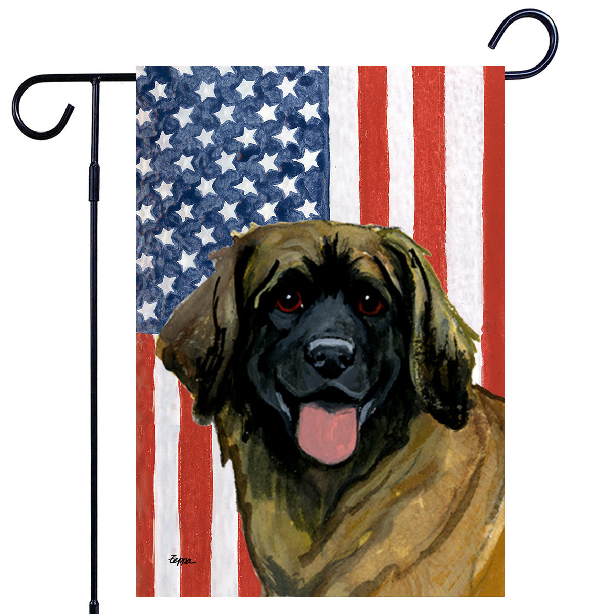 Leonberger Americana Garden Flag