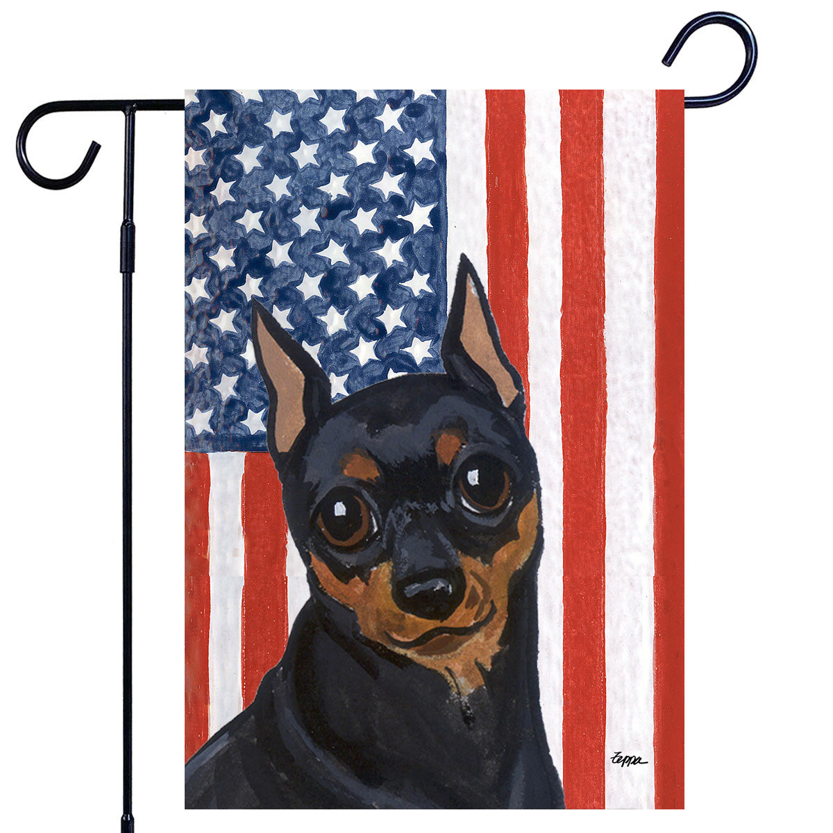 Miniature Pinscher Americana Garden Flag