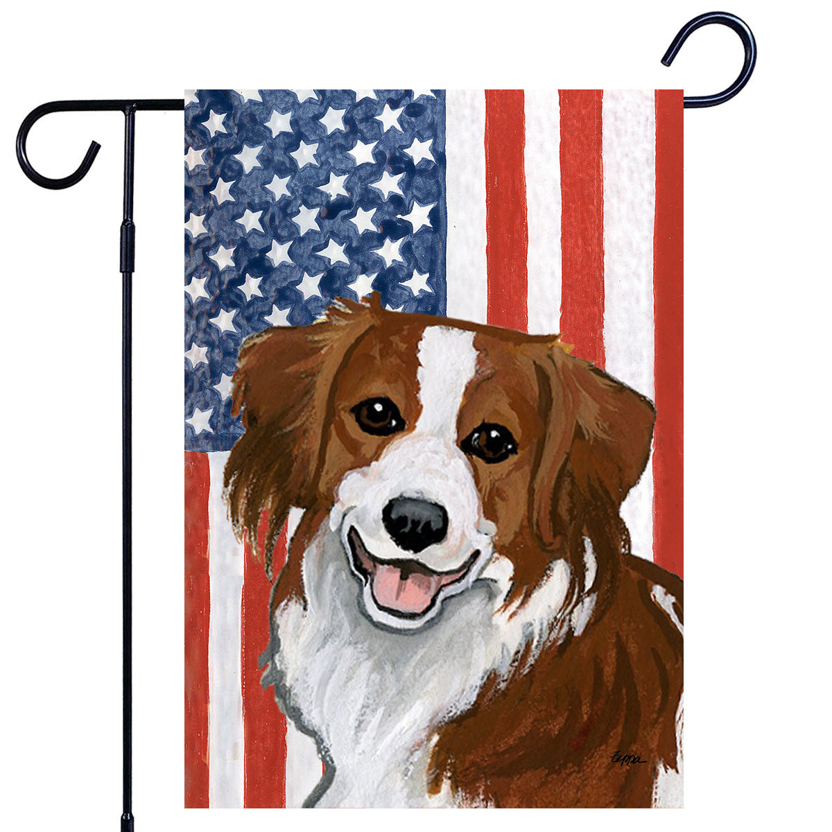 Nederlandse Kooikerhondje Americana Garden Flag