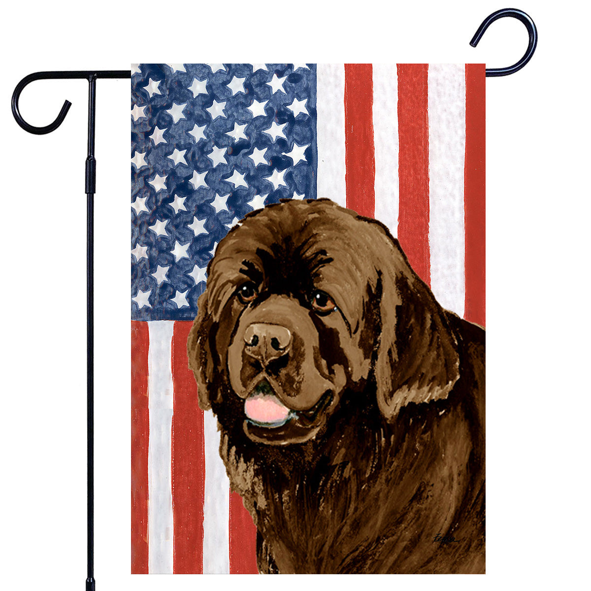 Brown Newfoundland Americana Garden Flag