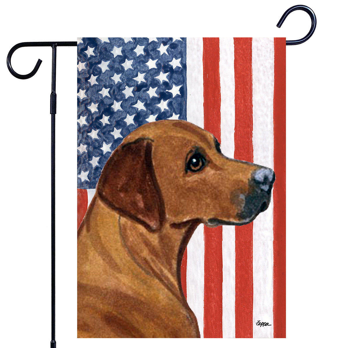 Rhodesian Ridgeback Americana Garden Flag