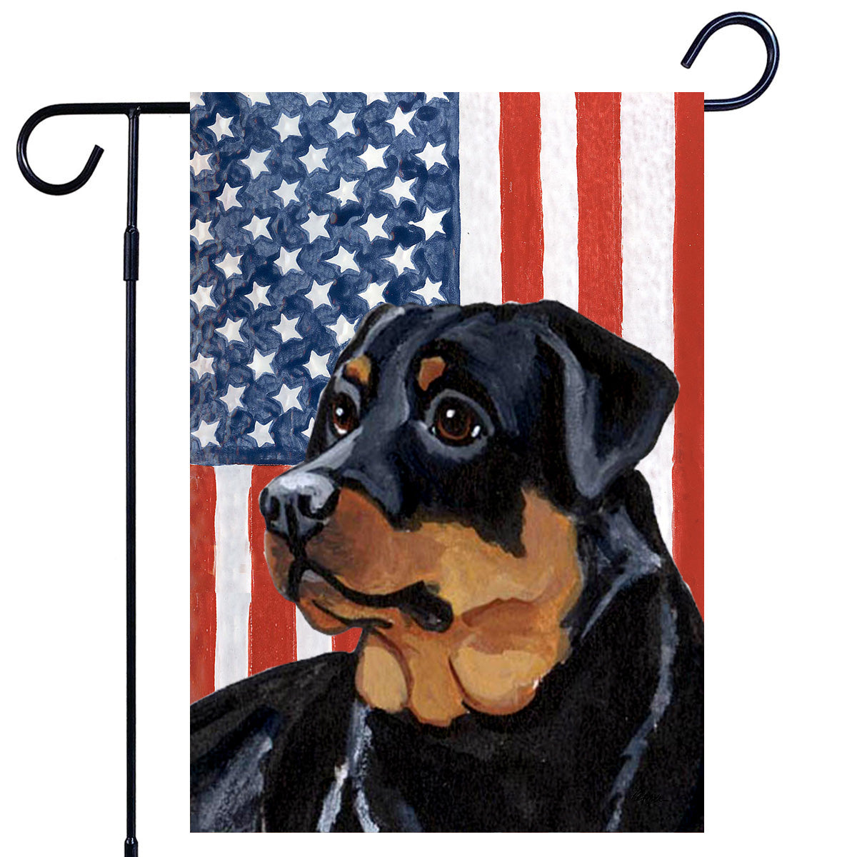 Rottweiler Americana Garden Flag